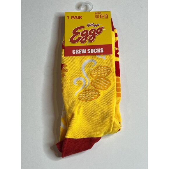 Eggo Socks Graphic Crazy Funny Wacky Silly Novelty Gift Odd Fun Quirky Dad Mens - Picture 1 of 4